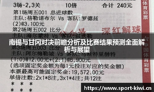 南锡与甘冈对决前瞻分析及比赛结果预测全面解析与展望